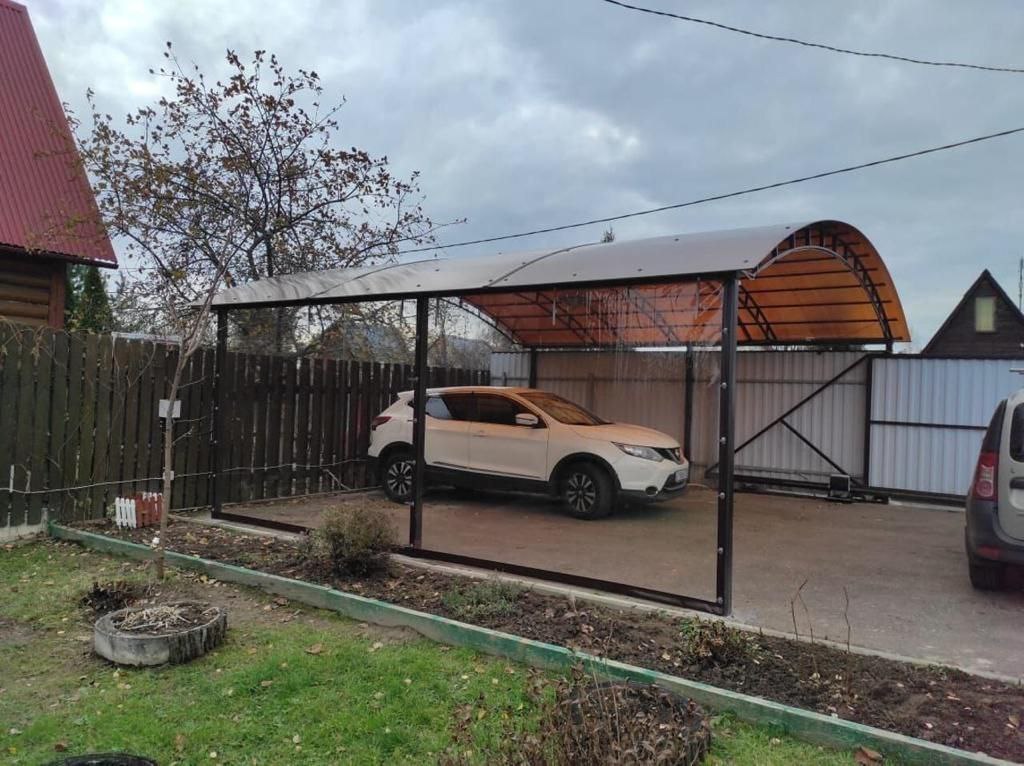 Прозрачные шторы ПВХ для навеса под автомобиль в посёлке Поварово